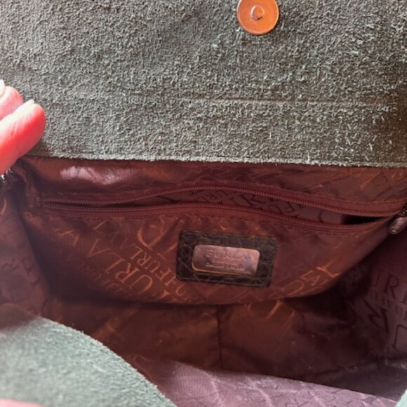 Green Furla crocodile bag - Picture 5 of 9